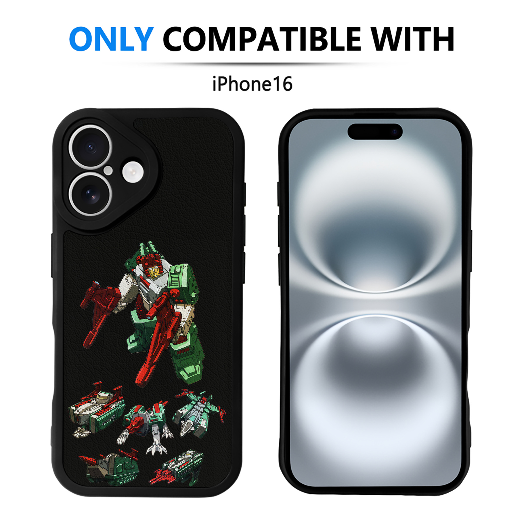 （画像用） Transformers トランスフォーマー 【iPhone 16シリーズ対応】シリコンスマホケース（レザー調） 材質：シリコン